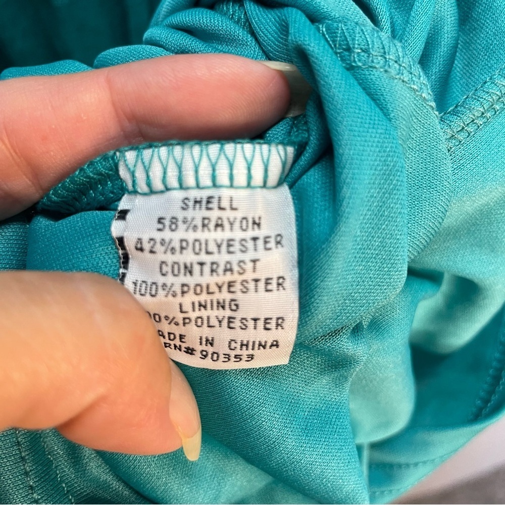 J Gee Babydoll Teal Lace Detail Long Sleeve Dress - Picture 4 of 6